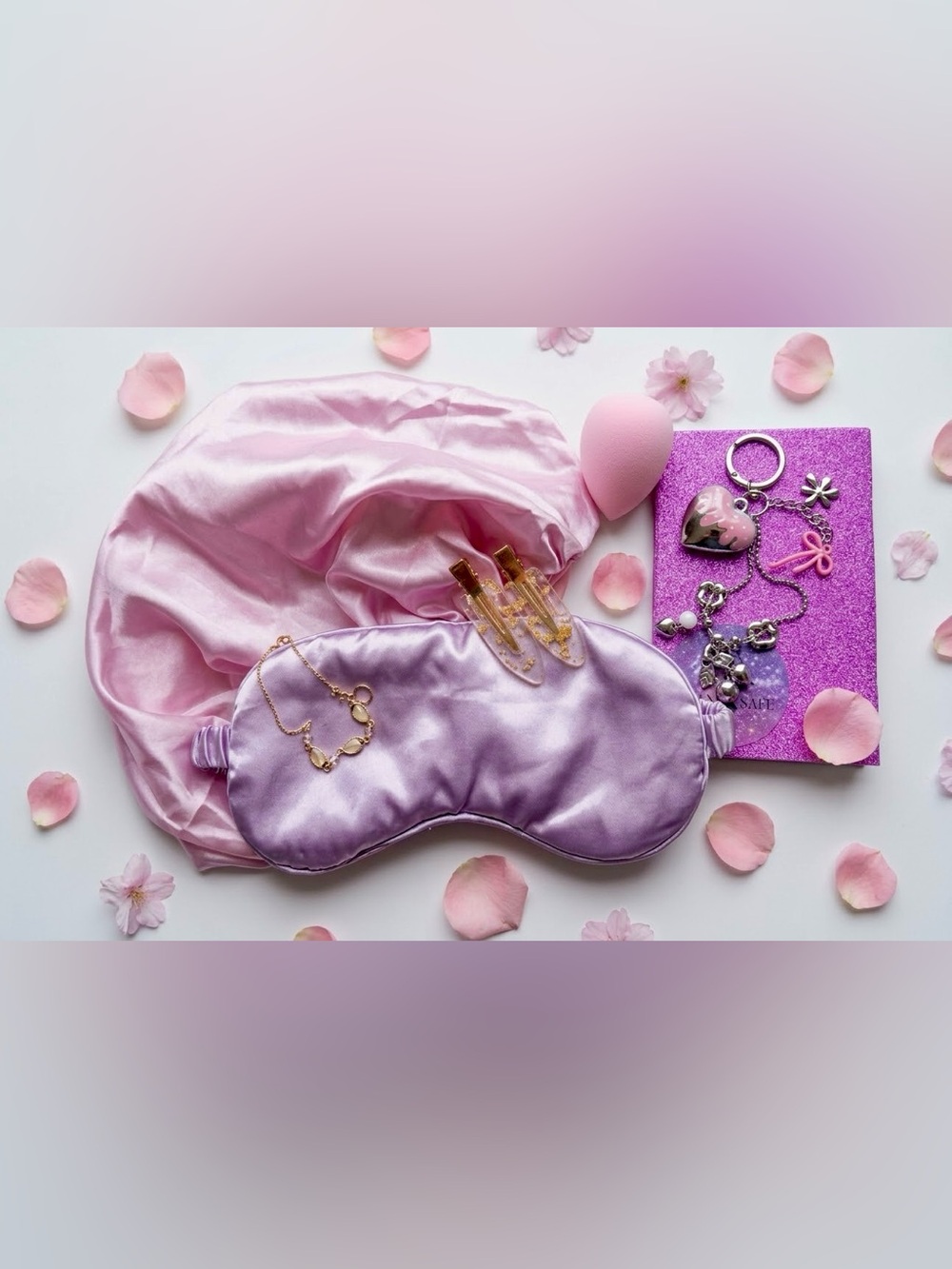 Silky Lavender Sleep Mask for Women - Soft Satin Eye Mask